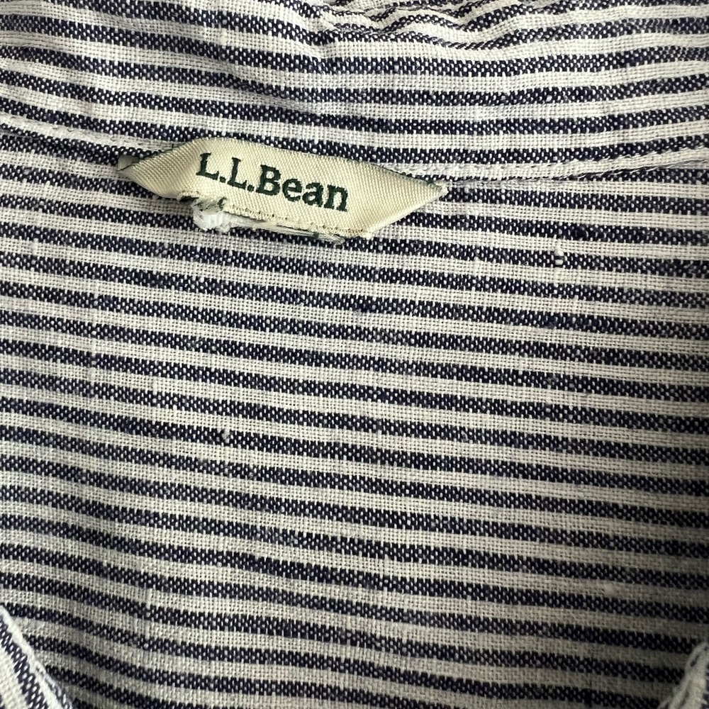 L.L. Bean Blue and White Blouse Lightweight Top